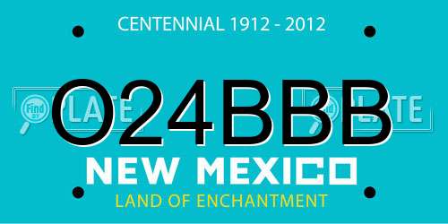 O24BBB New Mexico License Plate