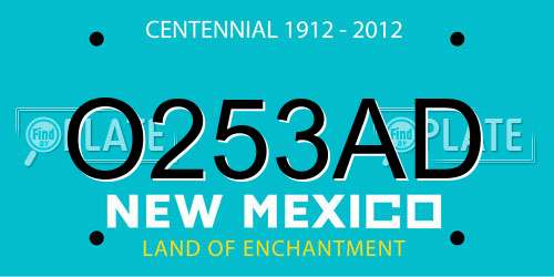 O253AD New Mexico License Plate