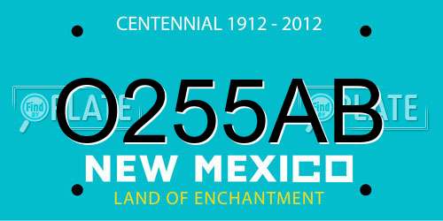 O255AB New Mexico License Plate