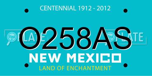 O258AS New Mexico License Plate