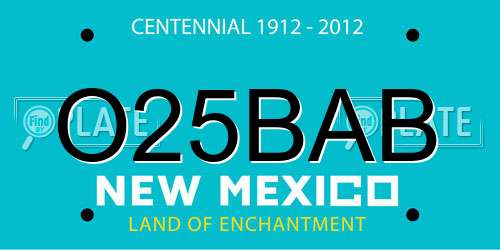 O25BAB New Mexico License Plate