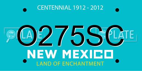 O275SC New Mexico License Plate