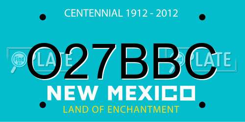 O27BBC New Mexico License Plate