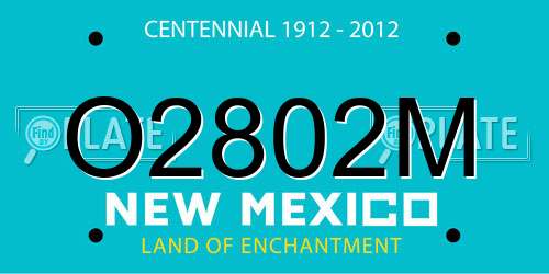 O2802M New Mexico License Plate