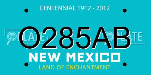 O285AB New Mexico License Plate