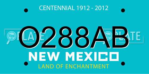O288AB New Mexico License Plate