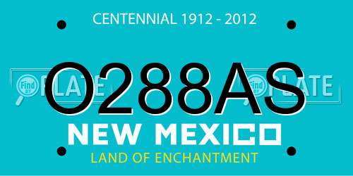 O288AS New Mexico License Plate