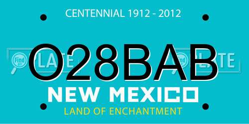 O28BAB New Mexico License Plate