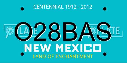 O28BAS New Mexico License Plate