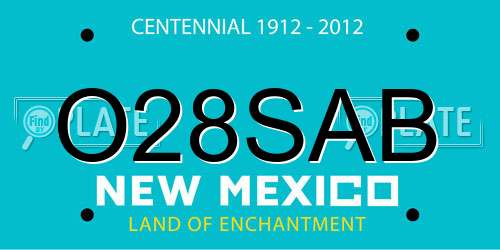 O28SAB New Mexico License Plate