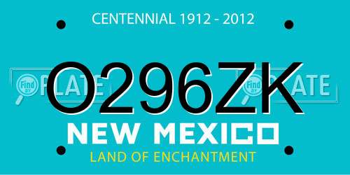 O296ZK New Mexico License Plate