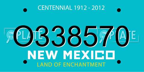 O338570 New Mexico License Plate