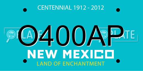 O400AP New Mexico License Plate