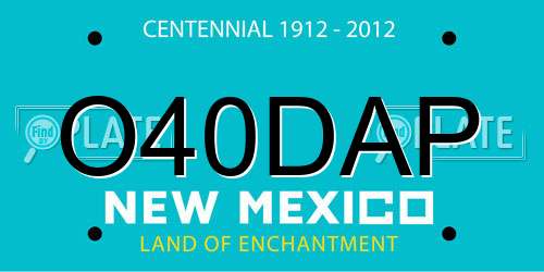 O40DAP New Mexico License Plate