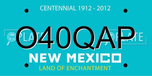 O40QAP New Mexico License Plate