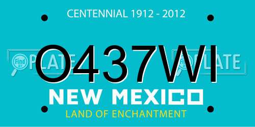 O437WI New Mexico License Plate
