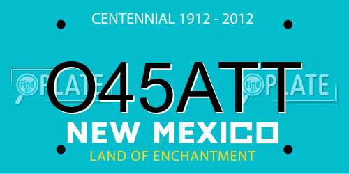 O45ATT New Mexico License Plate