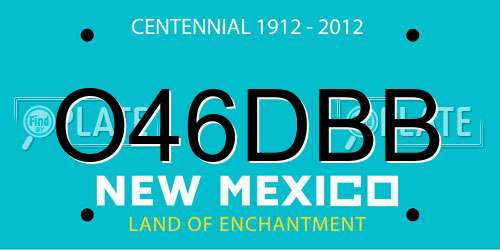 O46DBB New Mexico License Plate