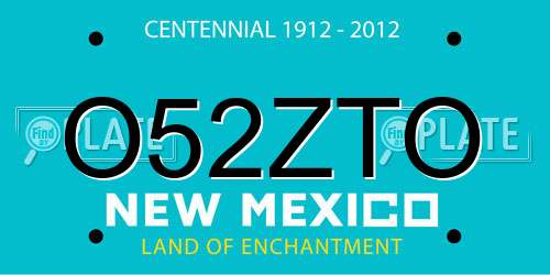 O52ZTO New Mexico License Plate