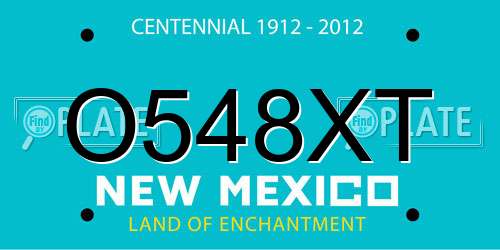 O548XT New Mexico License Plate