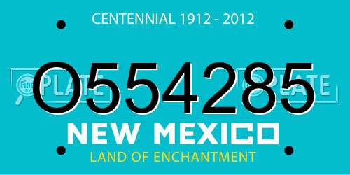 O554285 New Mexico License Plate