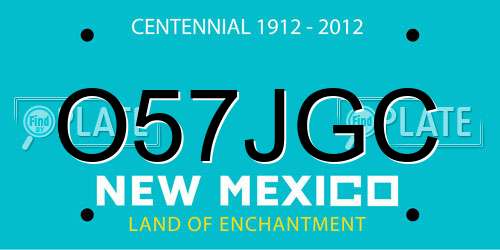 O57JGC New Mexico License Plate