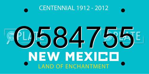 O584755 New Mexico License Plate