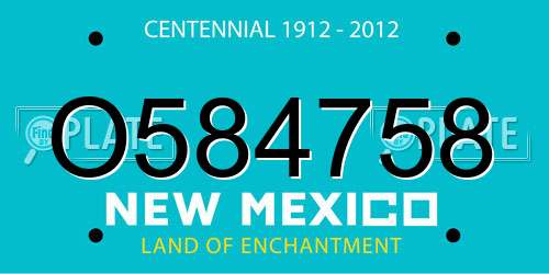 O584758 New Mexico License Plate