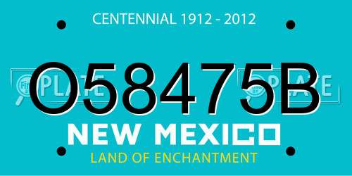 O58475B New Mexico License Plate