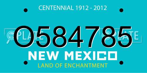 O584785 New Mexico License Plate