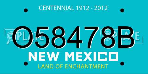 O58478B New Mexico License Plate