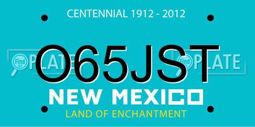 O65JST New Mexico License Plate