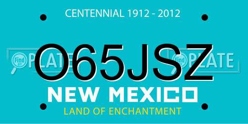 O65JSZ New Mexico License Plate
