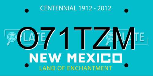 O71TZM New Mexico License Plate