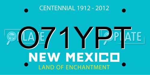 O71YPT New Mexico License Plate