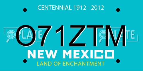 O71ZTM New Mexico License Plate