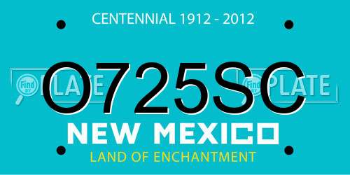 O725SC New Mexico License Plate