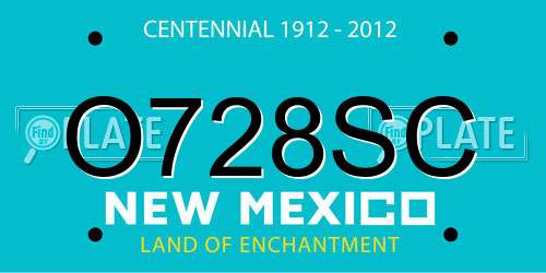 O728SC New Mexico License Plate
