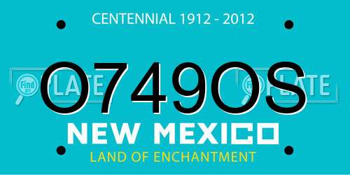 O749OS New Mexico License Plate