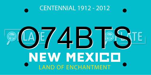 O74BTS New Mexico License Plate