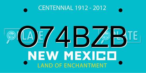 O74BZB New Mexico License Plate