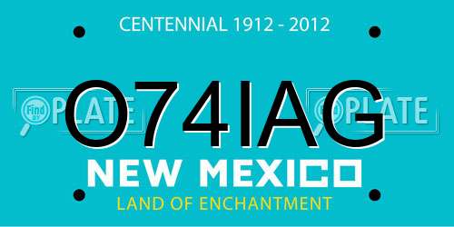 O74IAG New Mexico License Plate