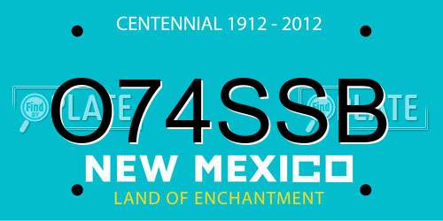 O74SSB New Mexico License Plate