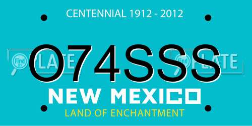 O74SSS New Mexico License Plate