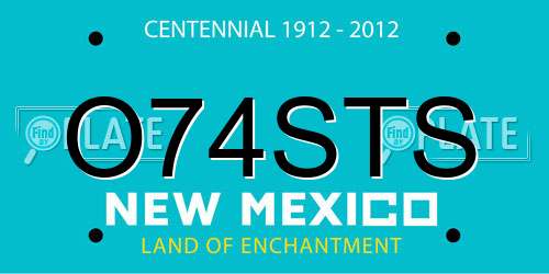 O74STS New Mexico License Plate