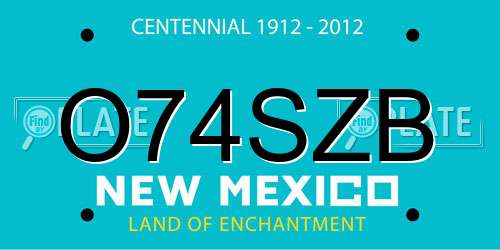 O74SZB New Mexico License Plate