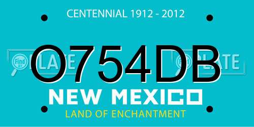 O754DB New Mexico License Plate