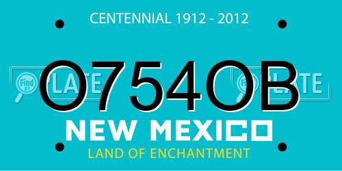 O754OB New Mexico License Plate