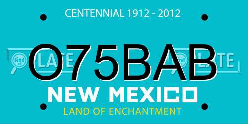 O75BAB New Mexico License Plate