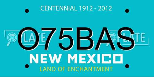 O75BAS New Mexico License Plate